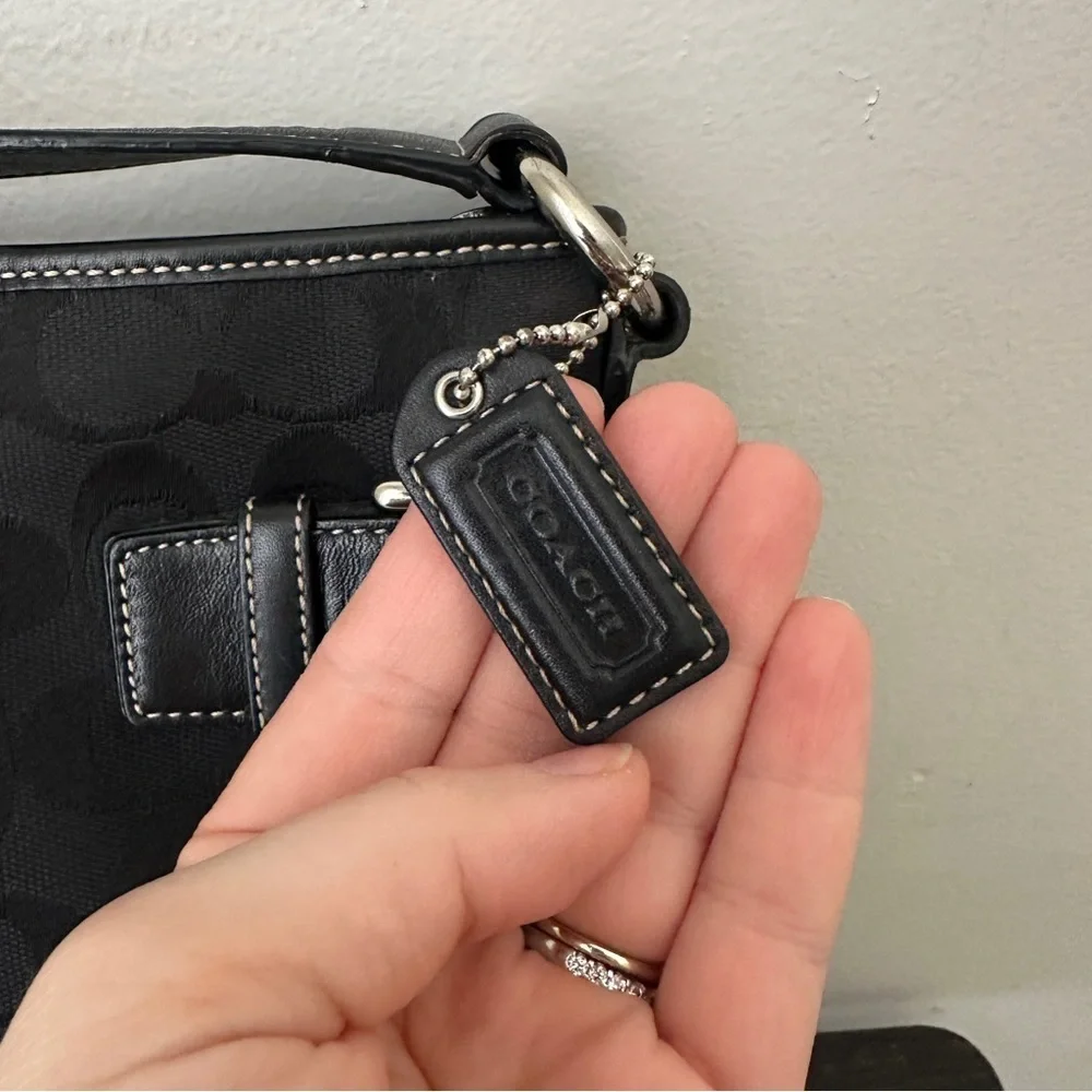COACH Signature Restored Small duffle Purse Handbag Y2K Leather and canvas Black - Picture 6 of 11